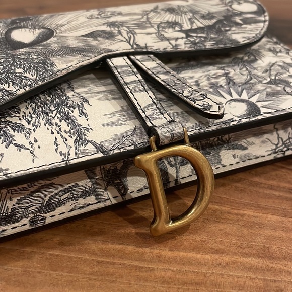 Christian Dior Calfskin Jardín Natural Print Saddle Belt Bag Latte Multicolor - Picture 10 of 16